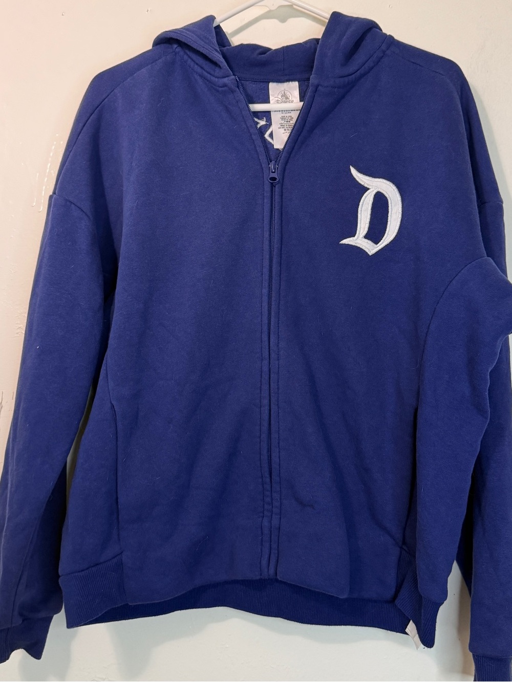 Disneyland Authentic Original Spirit Jersey Blue Zip Up Hoodie Embroidered XS